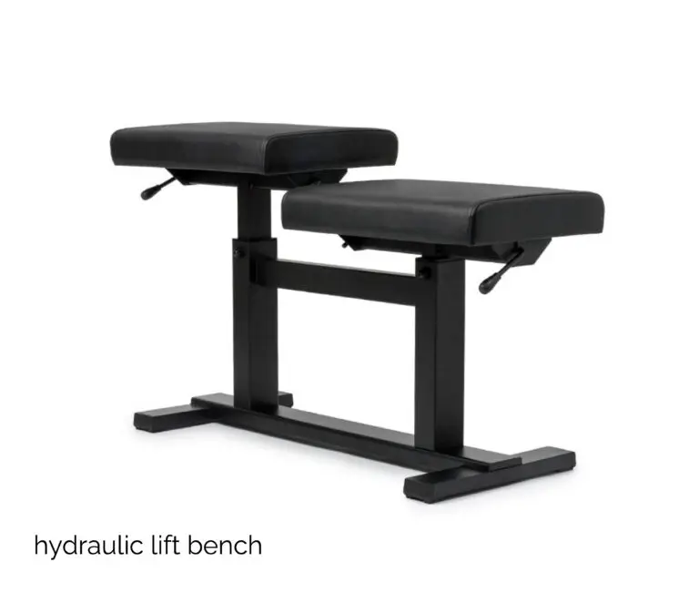 Jahn hydraulic lift bench for 2, separately adjustable, black mat, black velours top